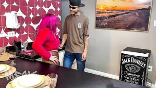 Party with friends and once once more this wicked beauty from Rio gave it to me secretly in the kitchen...(FULL CLIP ON RED)