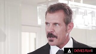 DEVILS FILM - Adira Allure Belt On Seduces Lucy Lotus Before Husband Joins For Anal DP
