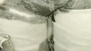 Pants wet in urine with a cloth diaper and multiple orgasms, one orgasmic day