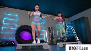 Bubble Ass Cuties Dive Deep in Gym Pussy Play