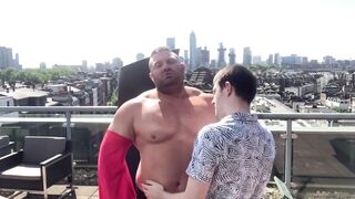 Jack Stacked and Bob Steel - From Balcony Muscle Worship to Wild Living Room Sex
