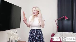 MY18TEENS - Busty plump beauty Murka plays with sextoy and fucks her twat