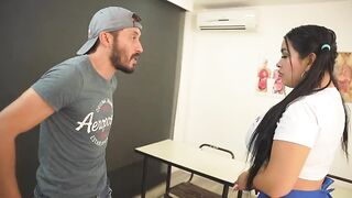 Teacher Fucks a Colombian BBW Student and Ends Up Getting Squirted in the Face!