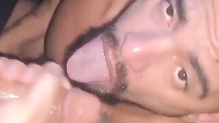 Giving head in the hair gloryhole