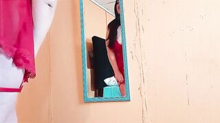 I caught my stepmom in red lingerie and banged her; this honey has a great ass.