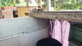 Hot stepsister calls husband's cousin from the baths to have sex with her