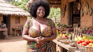 two african nigerian naija young and mature ebony black horny couple raw sexual intercourse in a village house [AI Generated]