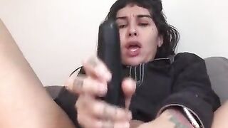 Cute but sexually excited hotty fills her booty with massive dildos and cums hard in a private show - complete on Red - Nikatsu