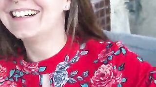 A charming MILF in a red suit sucked her neighbor's rod on the balcony and invited him back to her place - Lovessie