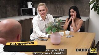 DADDY4K. A Hawt Latin sweetheart shares a Daybed with her Boyfriend and his Daddy