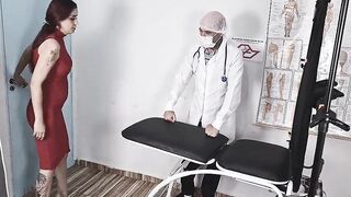The gynecologist swap his sex-toy for his own hard wang!