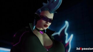 Busty shemale Bonny screws hawt hotty raw in dark cyberpunk corner – hardcore anal & deep throat