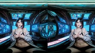 VR180 - Cyberpunk Streamer Banged Hard in Her Apartment (AI Video)