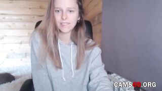 Russian Angel with Blue Eyes Shows Body on Web Camera