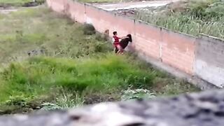 Excited couple was caught on tape during the time that screwing in a public place, during the day