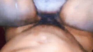 Spraying HOT STICKY CUM over African BBW house wife's dark hole...GLAZED DONUT!!!