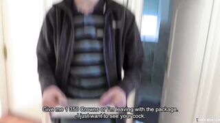 BIGSTR - A Worthwhile-looking Straight Courier Fights Temptation Until My Wicked Offer Breaks Him