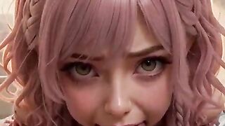AI Generated Asian nurse in a short pink dress with a nurse cap and stockings has sex in the hospital ward