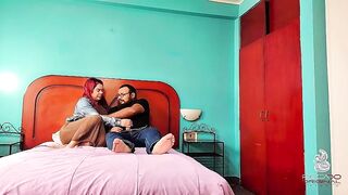 Amateur Peruvian porn recording, overweight bushy bearded dude films himself with a mature Venezuelan woman who has had plastic surgery and has big melons.