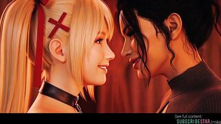 Lesbian AI grok Imagine movie Crossover between Marie Rose from dead or alive and customed Panam