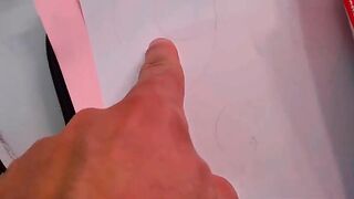 Professional tattoo artist creates art on the ass of a naughty young beauty who loves to feel the prick of a shlong.
