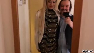 Concupiscent slender golden-haired and her boyfriend decide to screw each others brains out in hotel instead of going out