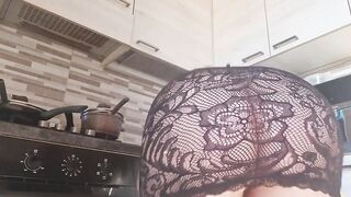 That lustful bitch likes to show her pussy and booty without showing it.