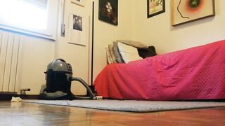 Deep Housework: Heavy Vacuuming Session on the Cream Rug