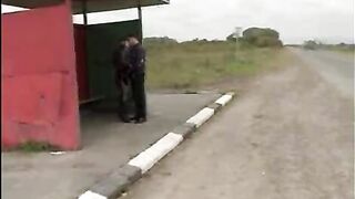 Secluded bus stop discloses a oral-sex-sex that becomes getting plowed from behind for this dressed angel