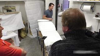 Laureen Pink is about to get her vagina molded in the studio, by a group of boyz