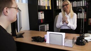 Young Trainee desire this Job - Creampie the Boss!