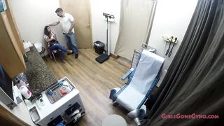 Kinky gynecologist was touching a very hawt Latin playgirl during the time that her boyfriend was watching it