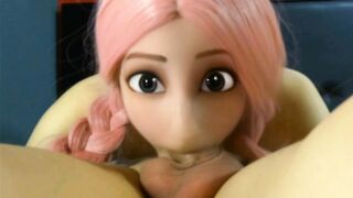 Cock loving screw doll with braids is giving a head to a very concupiscent chap