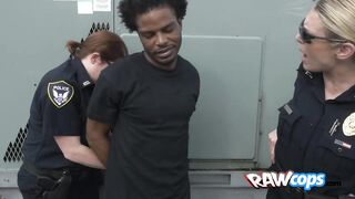 Police officer arrests a black stud just to fuck him in outdoors and leave it there naked Join us