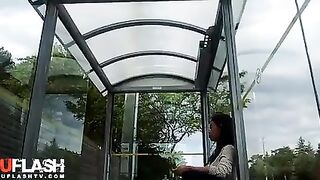 Bus Stop Flashing at Asian Hotty