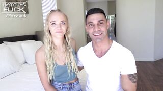 New Golden-haired Hottie Chanel Loves the Massive Uncut Rod on Hungarian Boy Marcos