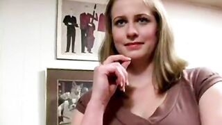 Shy amateur girl in a gangbang