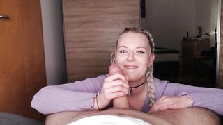 Boyfriend got covid but that didn't stop me from sucking his rod ;) (oral-job creampie)