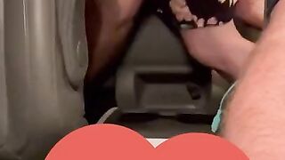 Hotwife fucks young bull in car whilst husband drives