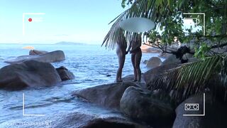 voyeur spy, undressed couple having sex on public beach - projects