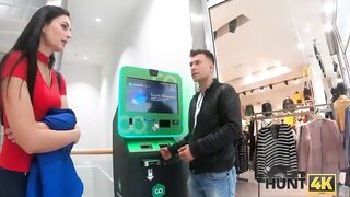 HUNT4K. Raven-haired lassie enjoys cunt-drilling for big cash