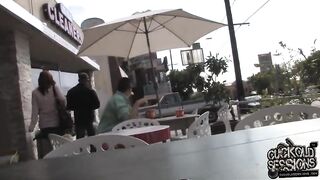 Red haired wife sucked the huge ebony shlong this babe has ever seen, in front of her spouse