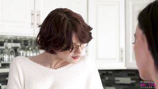 Lusty lesbian babes decided to stay in the bedroom all day long and make each other cum