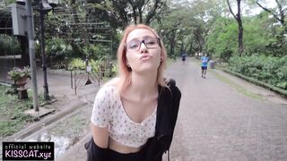 4k Public Agent - Russian Teen Flashing & Fellatio Job with Cum Mouth with Play
