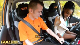 Fake Driving School Ebony Asia Rae Gets Stuck and Fucked