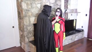 Spidergirl and Robyn got caught, tied up and abused by a masked man with kinky ideas