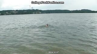 COLLEGE SCREW PARTIES - Sotudents staged a hawt grup sex at the lake