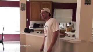 Pizza delivery stud got invited to join the fuckfest instead of getting tips, so that guy accepted