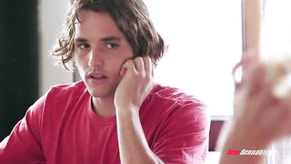 Golden-haired step sister woots at her brother's spunk flow