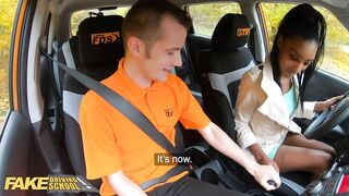Fake Driving School Ebony Brit Asia Rae Gets Stuck and Screwed